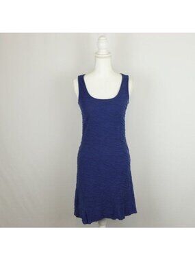Horny Toad Samba Wave Women's XS Blue Knit Scoop Neck Jersey Sheath Dress